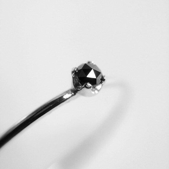 Diamond Ring, Genuine Diamond Ring, Black Diamond, Slim Ring, Minimalist Ring, Gift, Gemstone Ring, Tiny Diamond Ring, Diamond Ring, Gift
