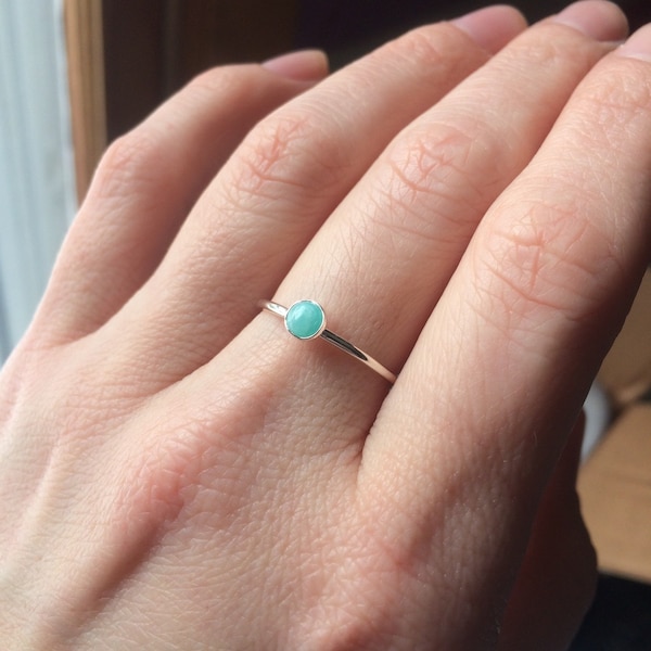 Amazonite Stacking Ring, Amazonite Ring, Natural Gemstone Ring, Amazonite, Amazonite Jewelry, Gemstone Stacking Ring, Real Gemstone, Gift