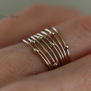 Choose Your Orbit Ring, Spinner Rings, Stacking Rings, Modern Sterling Spinner Ring, Thin Ring, Beaded Ring, Whisper Rings, Delicate Rings image 8