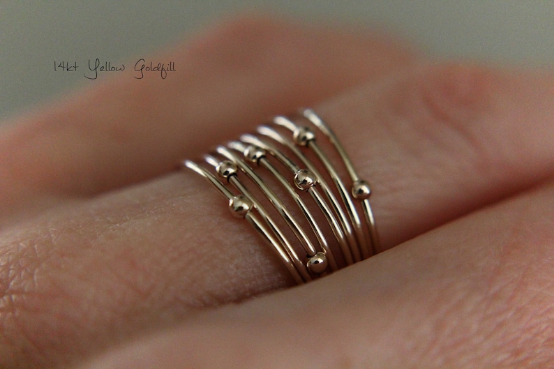 Choose Your Orbit Ring, Spinner Rings, Stacking Rings, Modern Sterling Spinner Ring, Thin Ring, Beaded Ring, Whisper Rings, Delicate Rings image 8
