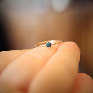 Textured Opal Stacking Ring, Slim Ring, Stacking Gemstone Ring, Opal Rings, Textured Rings, Wisper Gemstone Rings, Gift, Black Opal, Gift image 5