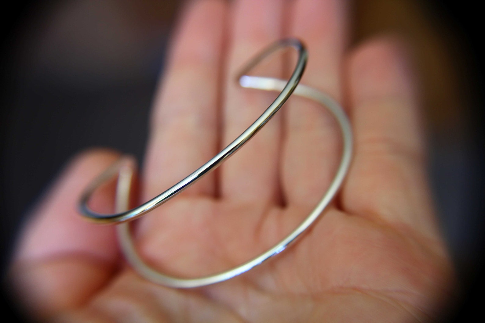 Simple Double Cuff Bracelet, Open Cuff Bracelet, Cuff Bracelet, Silver