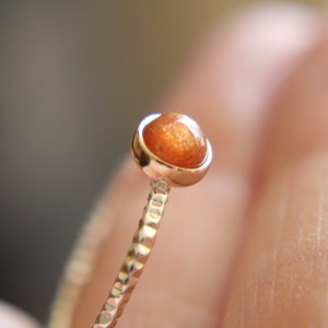 Sunstone Ring, Gemstone Ring, Engagement Ring, Romantic Ring, Sunstone, Sunstone Stacking Ring, Faceted Gemstone Ring, Sunstone, 5mm stone