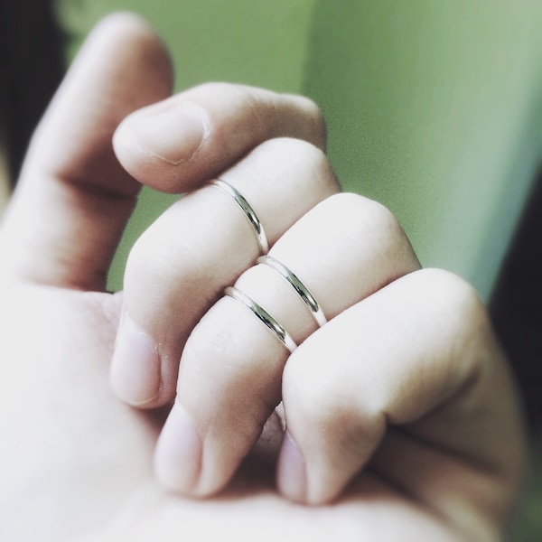 3 Knuckle Rings, Sterling Silver Knuckle Rings, Above Knuckle Rings, Midi Stack Rings, Band Knuckle Rings, Simple Rings, Everyday Rings