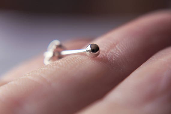 Ball Post Earring, Recycled Sterling Silver Earring, Post Earring, Ball Post, 2.5mm Recycled Ball Post Earring, Simple Stud Earring, Pebble