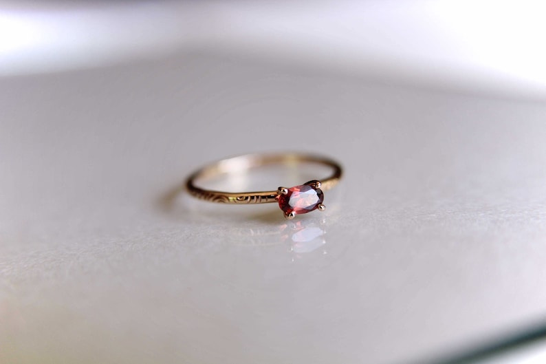 Garnet Stacking Ring Garnet Ring Natural Gemstone Ring - Etsy