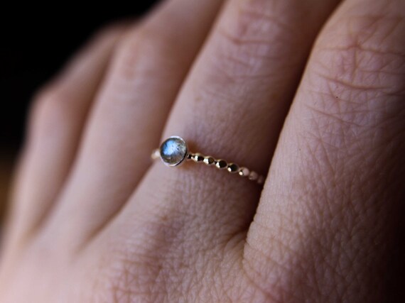Beaded Labradorite Stacking Ring, Labradorite Ring, Natural Gemstone Ring, Labradorite, Gemstone Stacking Ring, Labradorite Gemstone