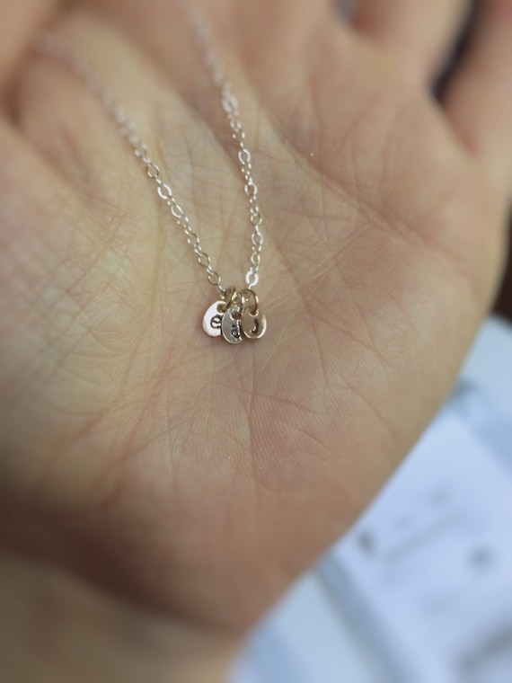 Initial Necklace,Mothers Jewelry,Gift for Mom,Initial Jewelry,Initial Charm,Personalized NecklaceGift ,Gift for Her,Mixed Metal Initials