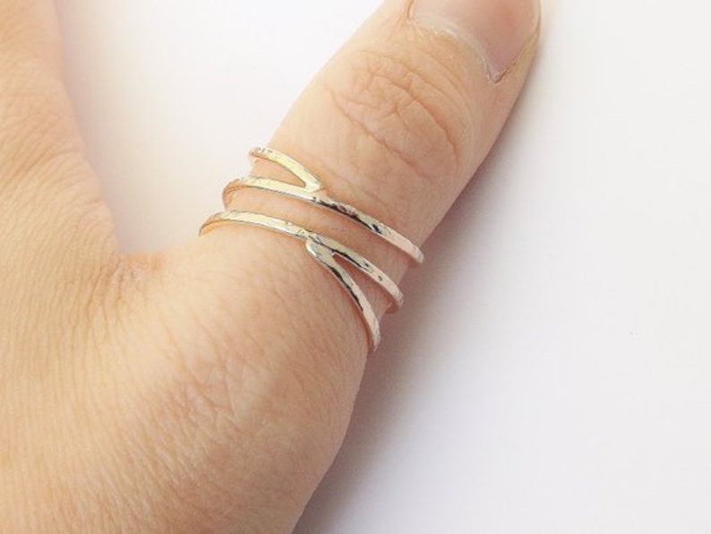 Bypass Thumb Ring, Coil Ring, Textured Thumb Ring, Wrap Around Ring, Statement Ring, Bypass Ring, Textured Gold Jewelry, Modern,Textured image 3