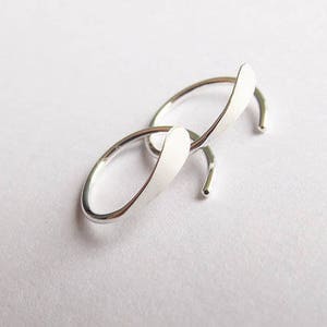 Choose Your Sleeper Earrings,Sleeper Earrings,Hoop Earrings,Hammered Earrings,Circle,Sterling Silver Earrings, Modern Jewelry, Minimalist image 2