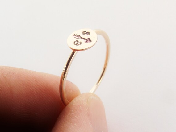 Initial Ring,Arrow Ring,Personalized Ring,Boho Ring,Simple Ring,Boho Chic,Skinny Gold Initial Stacking Ring,Gold Rings,Gold Initial Ring