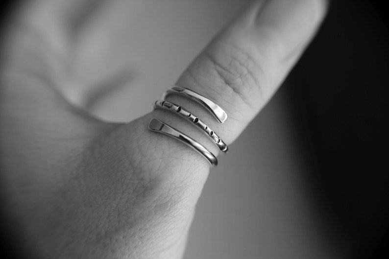 Textured Ring Textured Thumb Ring Wrap Around Ring Bypass Thumb Ring Bypass Ring Statement Ring Wrap Ring Gift Hammered Thumb Ring