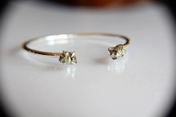 Pyrite Cuff Bracelet, Raw Pyrite Bracelet, Stacking Cuff, Natural Pyrite, Rustic, Simple, Minimal, Boho Chic, Raw, Modern, Gypsy, Gift