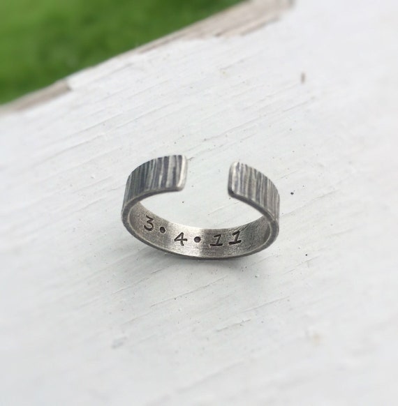 Open Textured Ring,Anniversary Ring,Secret Message Ring,Modern Ring,Open Ring,Modern Minimalist Ring,Men's Ring,Personalized Rings,For Him
