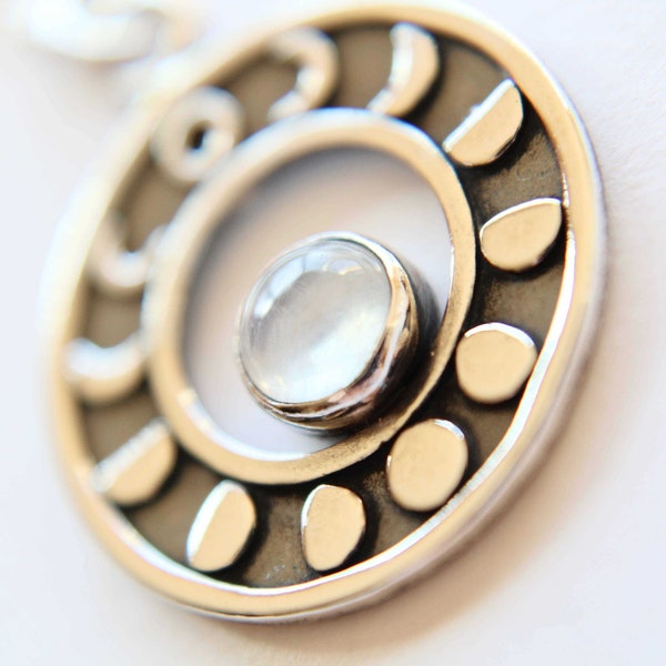 Moon Phases Necklace Sterling Silver Moon Necklace, Lunar Phase Necklace, Moon Phase Necklace, Moon Jewelry, Celestial Jewelry, Gift
