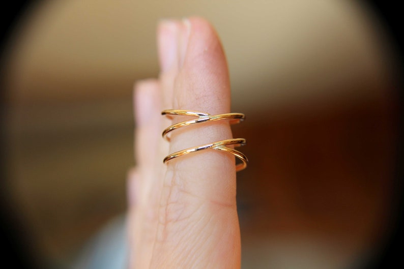 Bypass Thumb Ring Coil Ring Spiral Thumb Ring Wrap Around Etsy