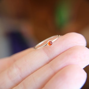 Carnelian Ring, Gemstone Ring, Tiny Carnelian Ring, Red, Modern, Simple, Everyday, Gift, Gemstone Jewelry, Natural Stone, Stacking Ring image 6