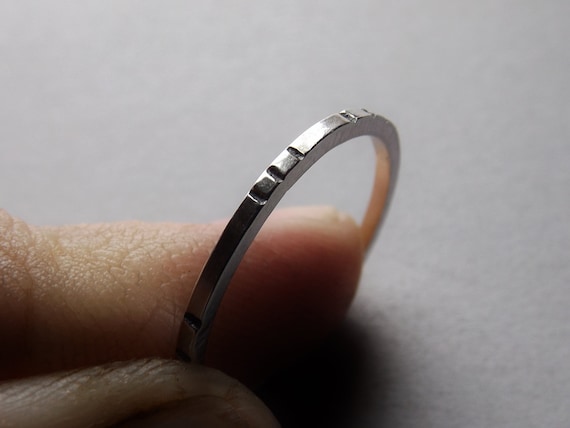 Carved Square Moden Design Thumb Ring, Sterling Line Thumb Ring, Stacking Ring, Modern Boho ring,Textured Thumb Ring
