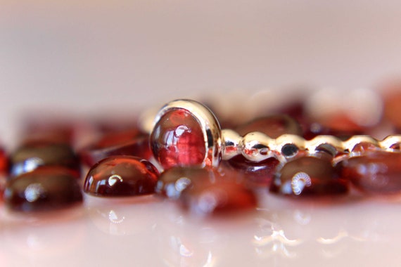 Garnet Stacking Ring, Garnet Ring, Natural Gemstone Ring, January Birthstone, Garnet, Gemstone Stacking Ring, Red, Garnet Stone, Gift