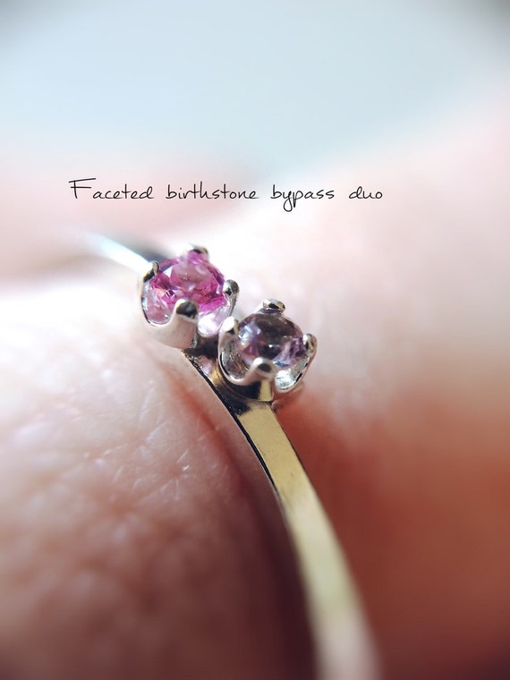 Birthstone Rings, Dual Birthstone Ring. His and Her Birthstone Ring, Two Birthstone Ring. Gemstone Couples Ring. Mothers Ring. Gift