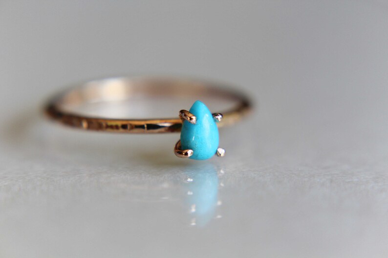 Turquoise Stacking Ring, Turquoise Ring, Natural Gemstone Ring, Turquoise, Turquoise Jewelry, Gemstone Stacking Ring, Pear, Teardrop, shops Gift