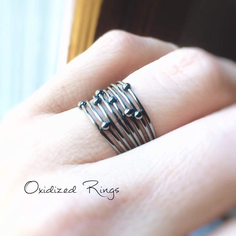 Choose Your Orbit Ring, Spinner Rings, Stacking Rings, Modern Sterling Spinner Ring, Thin Ring, Beaded Ring, Whisper Rings, Delicate Rings image 5