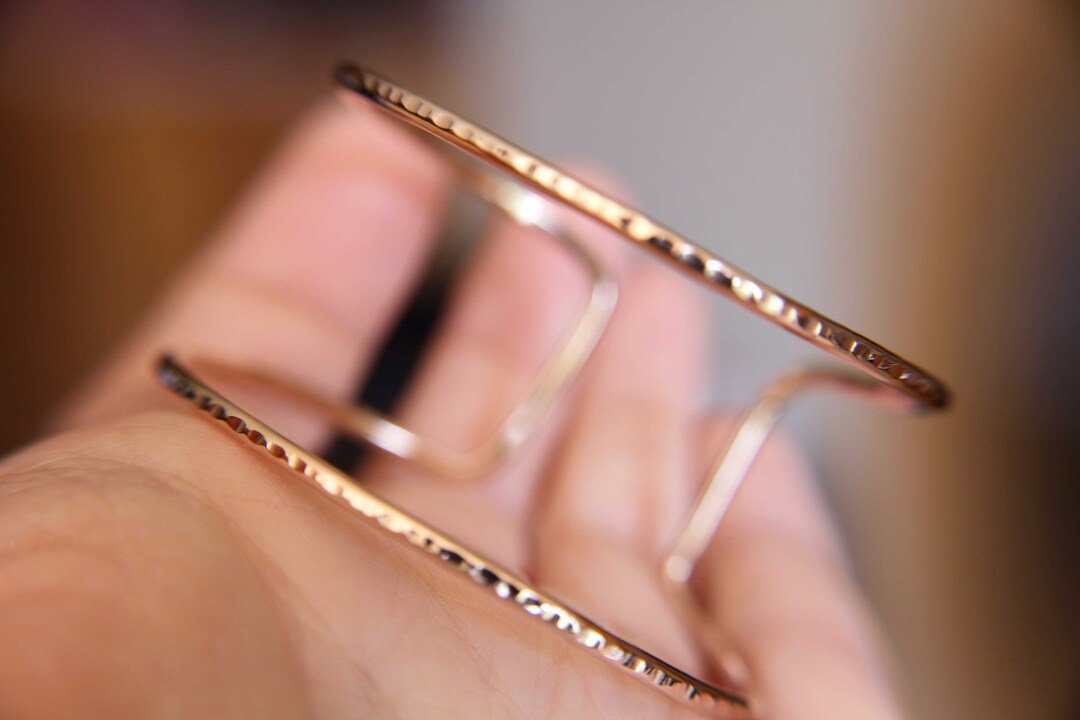 Textured Double Cuff Bracelet, Open Cuff Bracelet, Cuff Bracelet, Gold