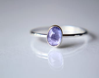 Oval Tanzanite Ring, Natural Tanzanite Ring, Small Tanzanite Ring, Boho Ring, Stacking Ring, Purple Stone, Boho Ring, Natural, Gift