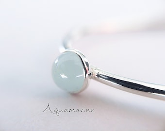 Aquamarine Stacking Ring, Aquamarine Ring, Natural Gemstone Ring, March Birthstone, Aquamarine, Gemstone Stacking Ring, Aqua, Gift