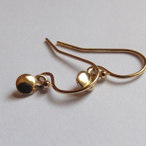 SALE Tiny Disc Earrings, Gold Earrings, Disc Earrings, Drop Earrings, Dangle Earrings, Small Earrings, Minimalist Earrings, Simple Earrings image 3