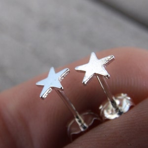 Sterling Silver Tiny Star Earrings, Silver Stud Earring, Small Star Post Earring, Modern Stud Earring, Silver Star, Simple Silver Stud, Gift