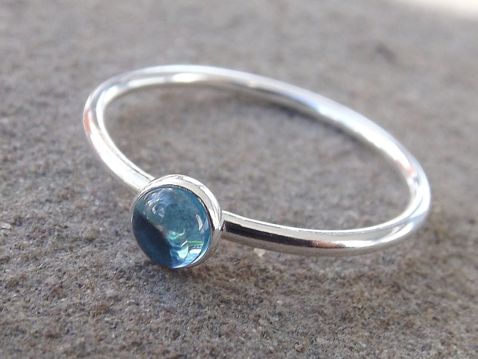 Blue Topaz Stacking Ring Blue Topaz Ring Engagement Ring - Etsy