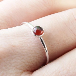 Garnet Stacking Ring, Garnet Ring, Natural Gemstone Ring, January Birthstone, Garnet, Gemstone Stacking Ring, Red, Garnet Stone, Gift image 4