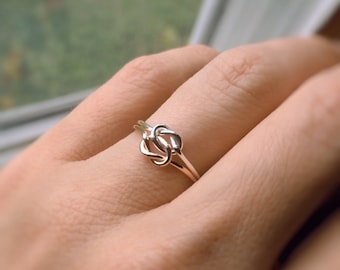 Double Knot Ring, Knot Rings, Minimalist Love Rings, Tie the Knot Rings, Slim Stacking Rings, Sterling Rings, Rings, Anniversary Rings, Knot