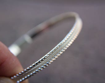 Textured Silver Bangle, Simple Bangle Bracelet, Sterling Silver Bangle, Simple Bracelet, Thick Bangle, Stacking Bangle, Gold Bangle, Gift