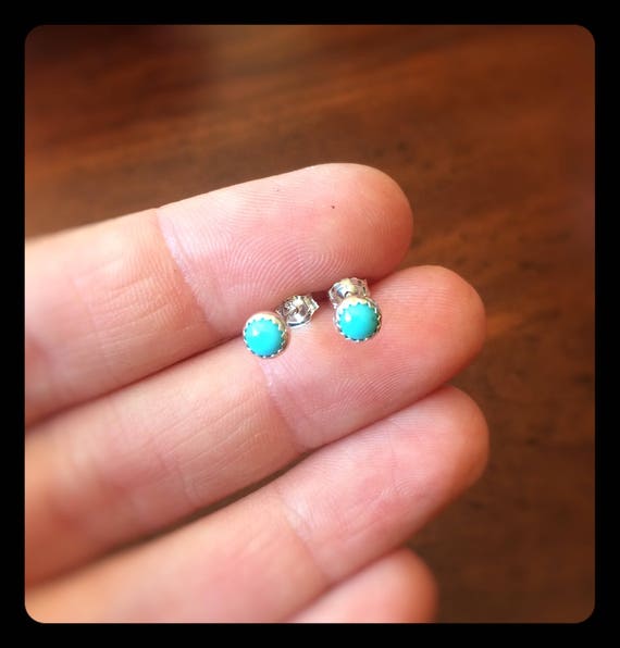 Turquoise Earrings, Turquoise Jewelry, Everyday Earrings, Turquoise Post Earring, Turquoise Stone, Simple