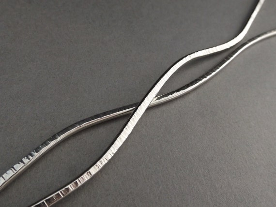 Silver Notched Hair Stick Set, Silver Hair Sticks, Wave Hair Sticks, Hammered Hair Stick Pins, Hair Accessories, Customizable Hair Jewelry