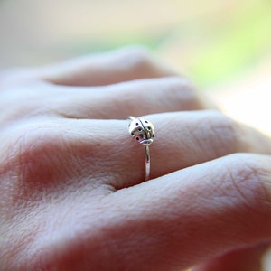 Insect Stacked Rings Ladybug Stacking Ring, Sterling Silver Stackable Ring, Good Luck Lady ...
