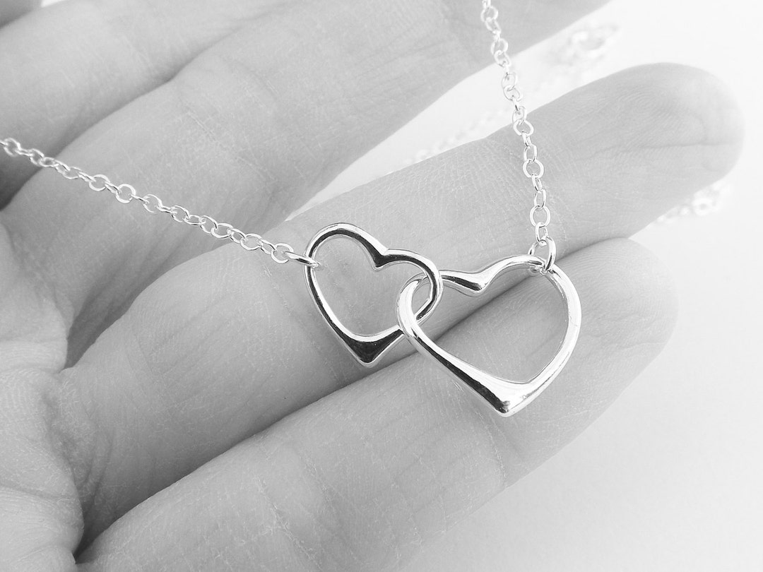 Hearts Necklace, Interlocking Hearts Necklace, Mommy and Me Necklace