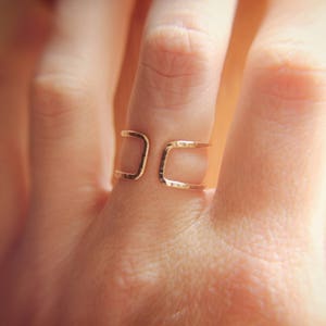 Open Bar Ring,Parallel Bar Ring,Double Bar Ring,Gold Bar Ring,Modern Ring,Open Ring,Modern Minimalist Ring,Line Ring,Double Bar,Double Ring image 4