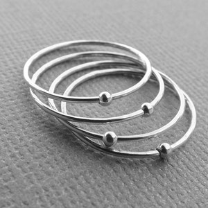 Choose Your Orbit Ring, Spinner Rings, Stacking Rings, Modern Sterling Spinner Ring, Thin Ring, Beaded Ring, Whisper Rings, Delicate Rings image 2