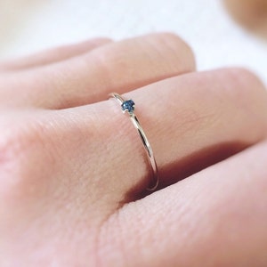 Blue Diamond Ring, Genuine Diamond Ring, Blue Diamond, Slim Ring, Minimalist Ring, Gift, Gemstone Ring, Tiny Diamond Ring, Diamond Ring image 5