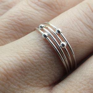 Choose Your Orbit Ring, Spinner Rings, Stacking Rings, Modern Sterling Spinner Ring, Thin Ring, Beaded Ring, Whisper Rings, Delicate Rings image 4