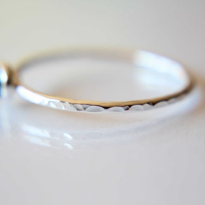 Abalone Shell Ring, Sterling Silver Abalone Shell Ring, Sterling Silver Ring, Textured Stacking Ring, Gemstone Ring, Boho Style Ring, Gift image 3