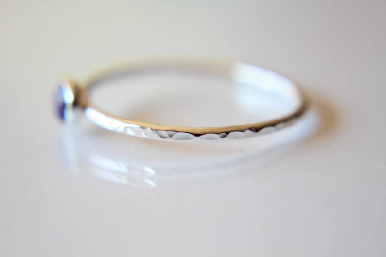 Abalone Shell Ring, Sterling Silver Abalone Shell Ring, Sterling Silver Ring, Textured Stacking Ring, Gemstone Ring, Boho Style Ring, Gift image 3