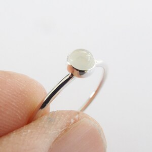 Moonstone Stacking Ring, Moonstone Ring, Engagement Ring, June Birthstone, White Moonstone, Gemstone Stacking Ring, White, Moonstone, Gift image 2