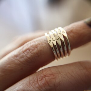 Silver Initial Stacking Ring, Personalized Rings, Minimalist Rings, Initial Rings, Thick Stacking Rings, Gold Initial Ring, Couples Ring