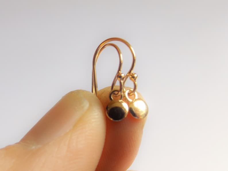 SALE Tiny Disc Earrings, Gold Earrings, Disc Earrings, Drop Earrings, Dangle Earrings, Small Earrings, Minimalist Earrings, Simple Earrings image 1