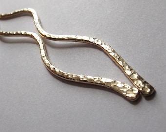 Gold Sparkle Hair Stick Set, Brass Hair Sticks, Wave Hair Sticks, Hammered Hair Stick Pins, Hair Accessories, Customizable Hair Jewelry