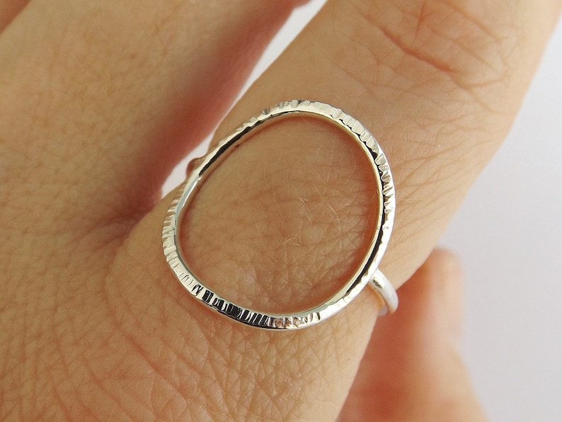 Large Circle Ring,Stacking Rings,Eternity Rings,Silver/Gold Circle Rings,Simple Modern Rings,Karma Circle Ring,Minimalist Jewelry,Karma Ring image 1